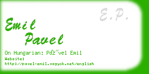 emil pavel business card